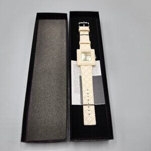 Joan Rivers Classics Collection Watch Ivory Cream Square V377 NEW Needs Battery